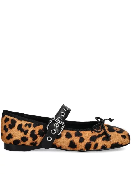 Balerini Jeffrey Campbell cu model leopard cu cataramă maro