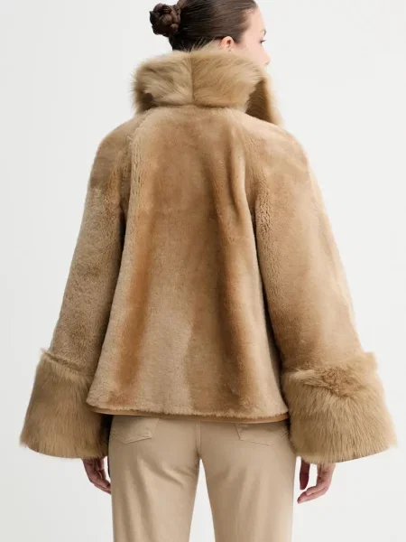 Двостороння шкіряна куртка By Malene Birger ODELLIES демісезонна коричневий