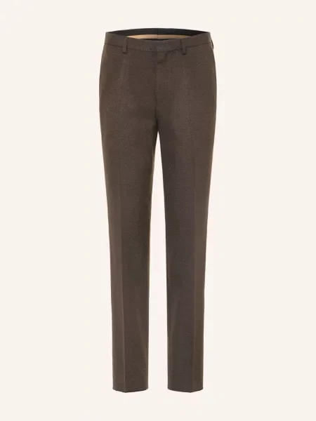 Hugo Oblekové Kalhoty Hesten Extra Slim Fit brown overflow hnědé