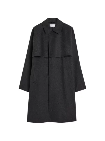 Palton Jil Sander de lână gri