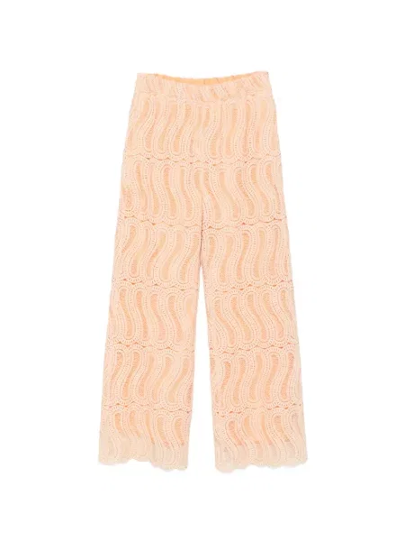 Pantaloni palazzo Raquel Diniz din dantelă portocaliu