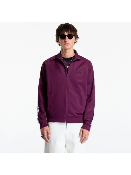 Sweatshirt FRED PERRY Contrast Tape Track Jacket Plum M