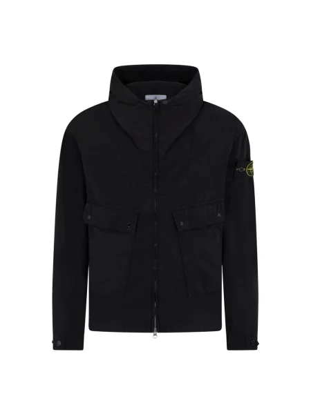 Pakowny kurtka Stone Island z kamieniami czarna
