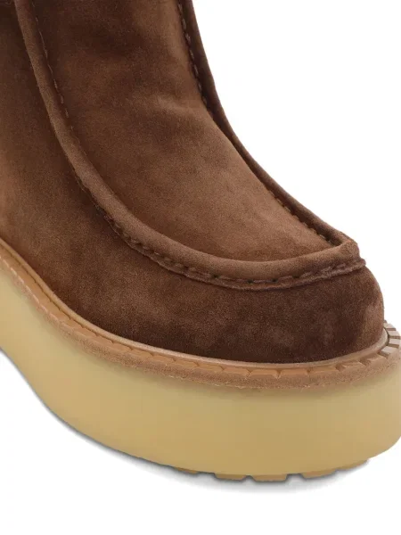 Cizme scurte Prada din piele de căprioară maro