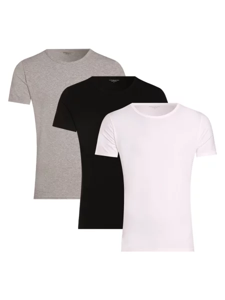 Tommy Hilfiger T-shirty pakowane po 3 szt. Mężczyźni wielokolorowy|czarny|biały XXL biała