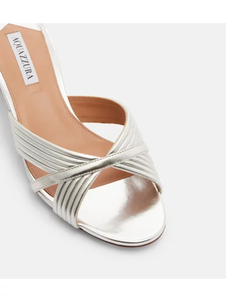 Sandale Aquazzura din piele argintiu