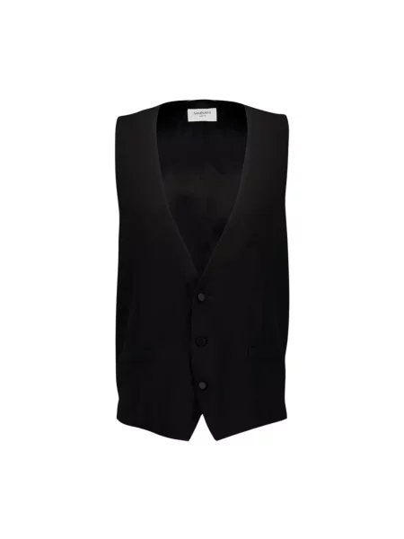 Jedwabna kamizelka Saint Laurent czarna
