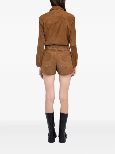 Велурени шорти Zadig&voltaire с катарама кафяво