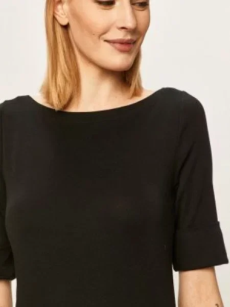 Bluzka z dekoltem w łódkę model ‘Judy’ Lauren Ralph Lauren czarna