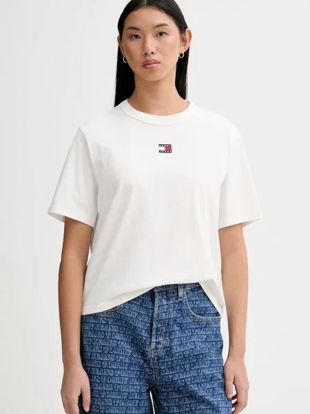 Тениска Tommy Jeans бежово