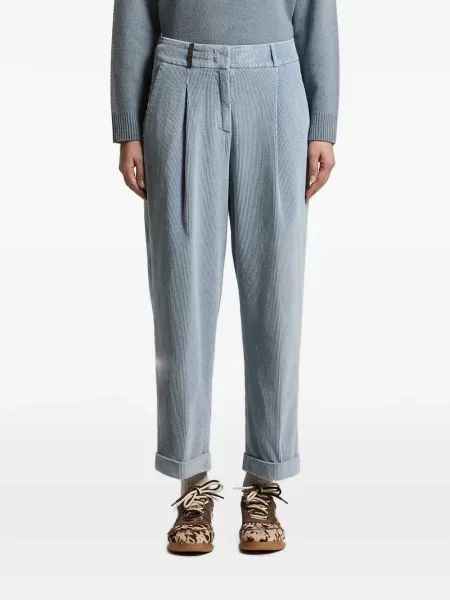 Pantaloni Peserico de catifea cord albastru