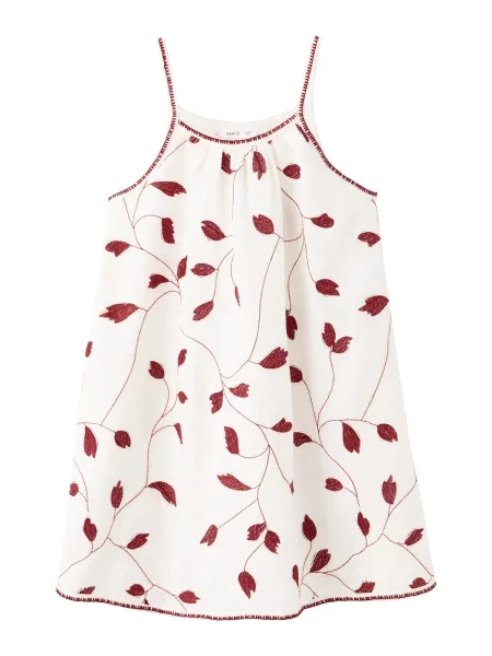 MANGO KIDS Rochie PERSE ecru / bordeaux roșu