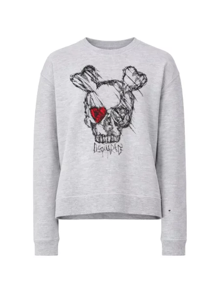 Hanorac crewneck Dsquared2 cu decolteu rotund gri