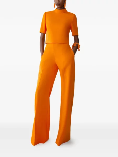 Guler înalt fals top Carolina Herrera scurt portocaliu