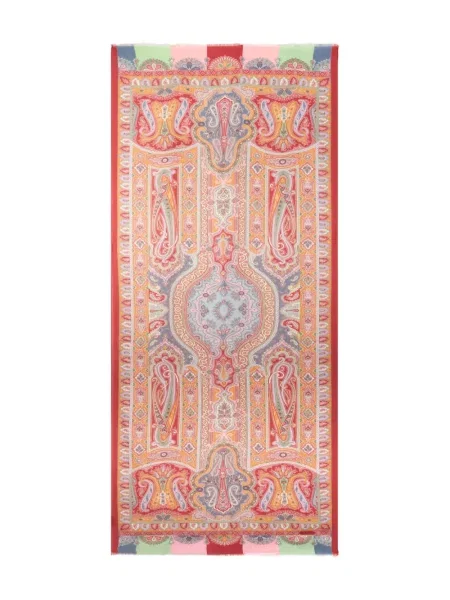 Fular Etro cu model paisley portocaliu
