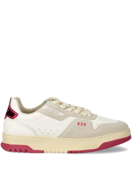 Sneakerși Blauer cu șireturi din dantelă alb