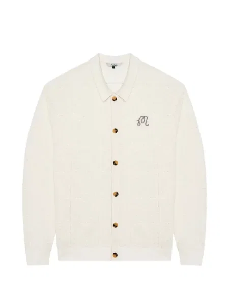 Golf cardigan Malbon Golf tricotate alb