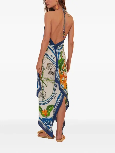 Sukienka midi Farm Rio z nadrukiem w tropikalny nadruk do kolan