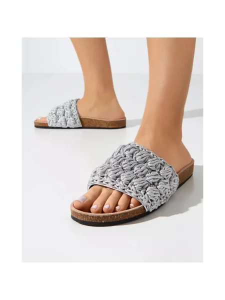 Japonki Jw Anderson skórzane plecione szare