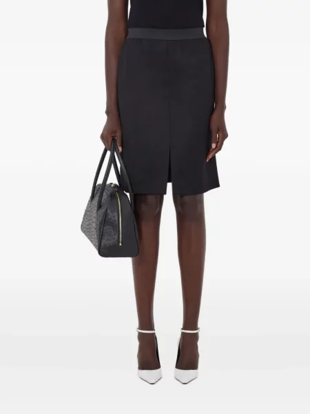 Fustă midi Loulou De Saison până la genunchi negru