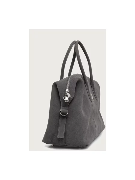 Patrizia Pepe torebka shopper zamszowa szara