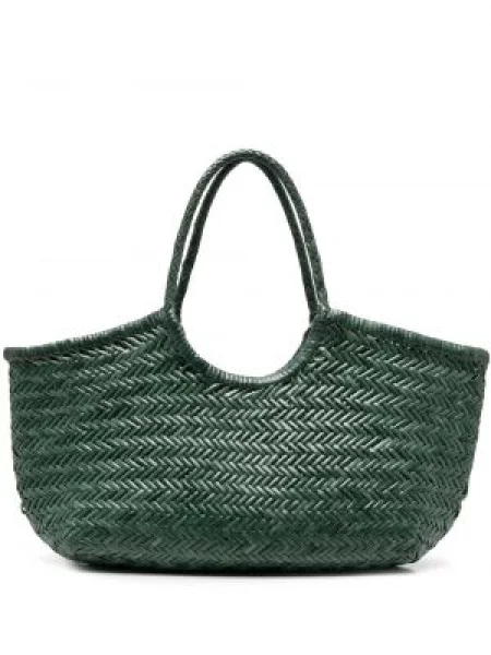 Geantă shopper Dragon Diffusion din piele verde
