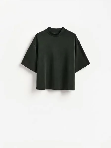 Reserved Tricou cu adaos de modal albastru-verzui albastru