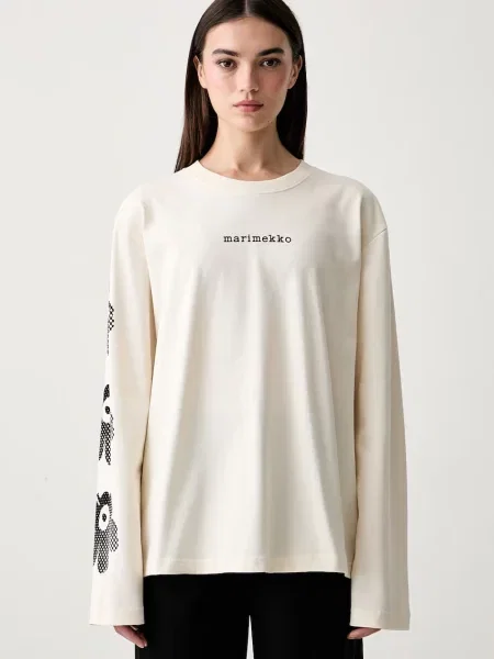 Tricou cu mânecă lungă Marimekko bej