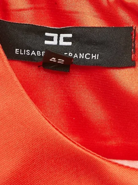 Diržu apjuostas mini suknelė Elisabetta Franchi oranžinė