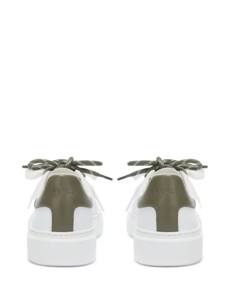 Sneakerși Furla cu șireturi din dantelă alb