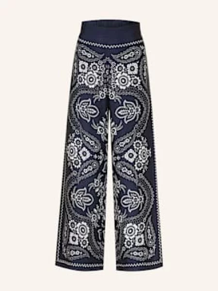 Maje Spodnie Satynowe blau białe