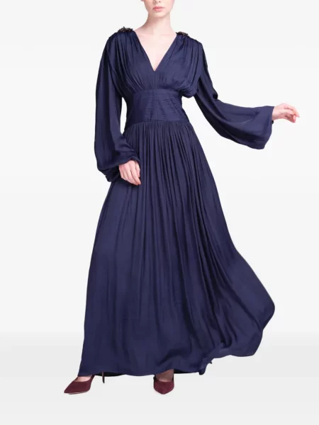 Rochie maxi Baruni cu mărgele albastru