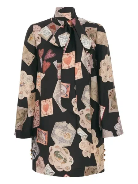Rochie mini Zimmermann cu imagine cu legături negru