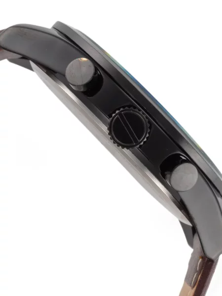 Ceas Kenneth Cole din piele cu bretele negru