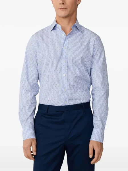 Cămașă Hackett London cu broderie albastru