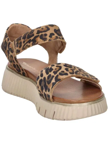 Pantofi Tamaris cu model leopard bej