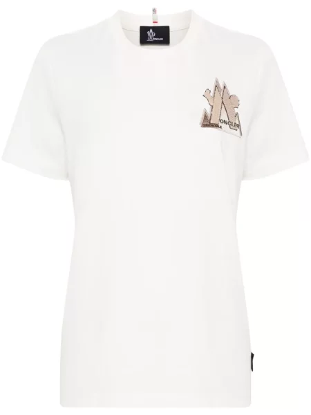 Tricou Moncler Grenoble cu autograf alb