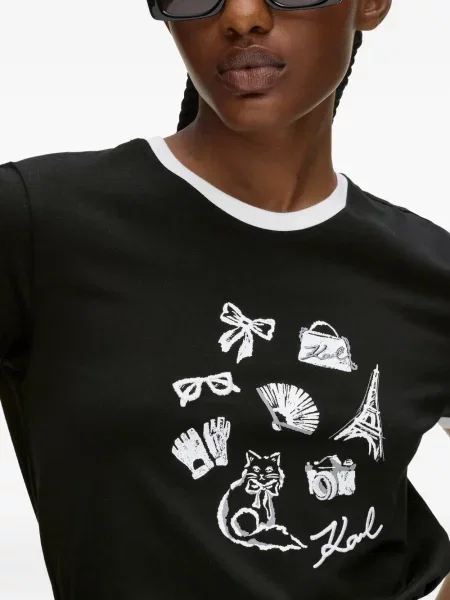 Tricou Karl Lagerfeld cu imagine negru