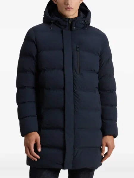 Palton Woolrich cu glugă albastru