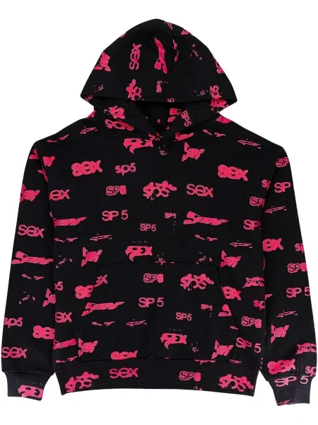 Hoodie Sp5der με σχέδιο μαύρο