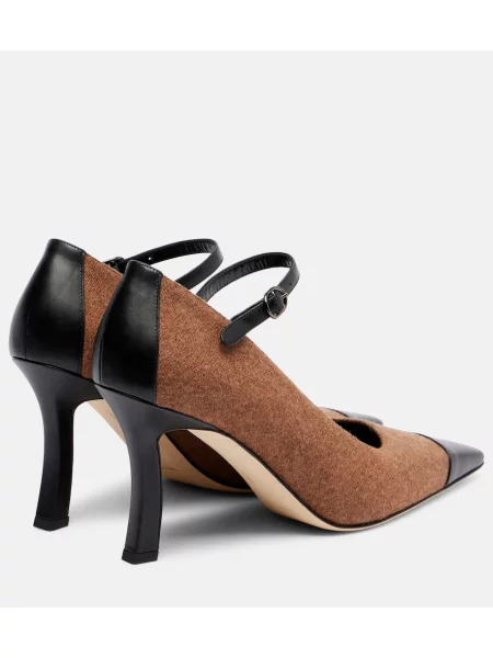 Kožené lodičky Manolo Blahnik hnedá