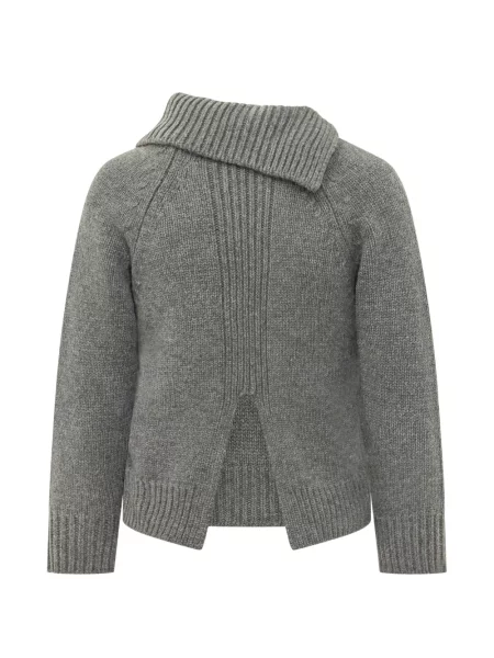 Gulerat pulover Victoria Beckham asimetric gri