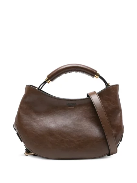 Geantă Moschino cu autograf maro