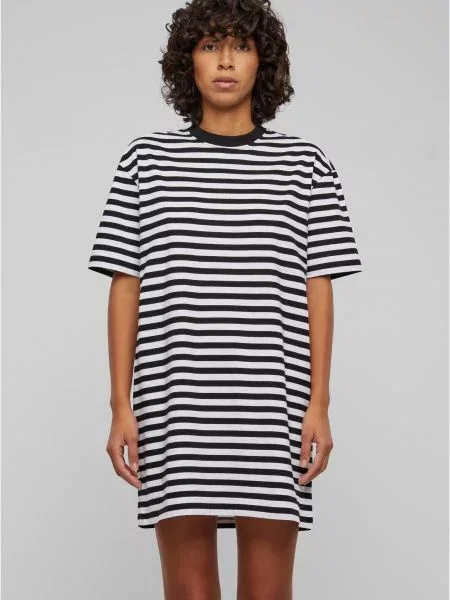 Rochie Urban Classics cu dungi de costum alb