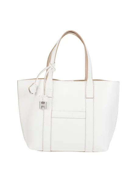 Mała shopperka Hogan skórzana biała