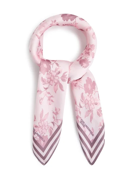 Fular Karl Lagerfeld Jeans cu model floral roz