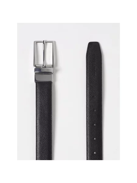 Pasek Emporio Armani skórzany dwustronny czarny