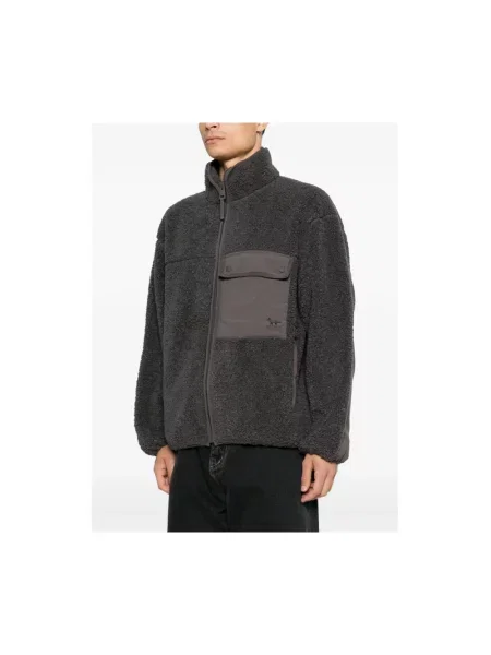 Kurtka Maison Kitsune polarowa szara