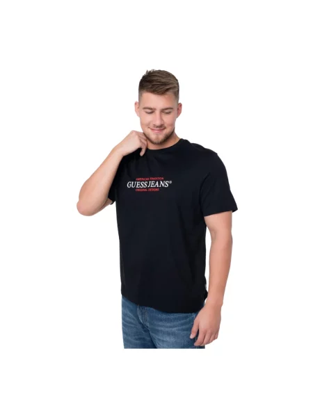 Koszulka Guess z logo czarna