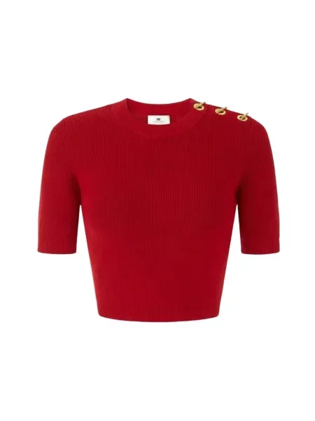 Dzianinowy sweter Elisabetta Franchi czerwony